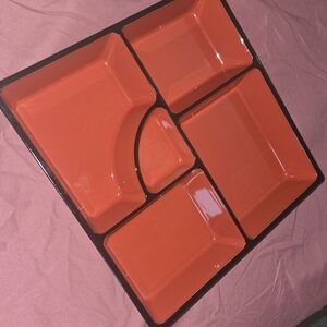 Red Fusion Sectioned Serving Tray